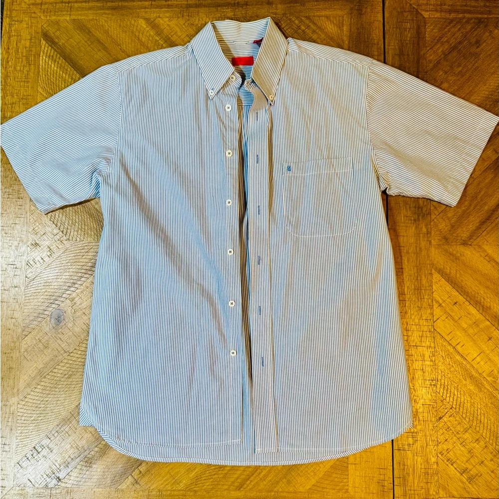 Izod Men's Blue Striped Short Sleeve Shirt NWT